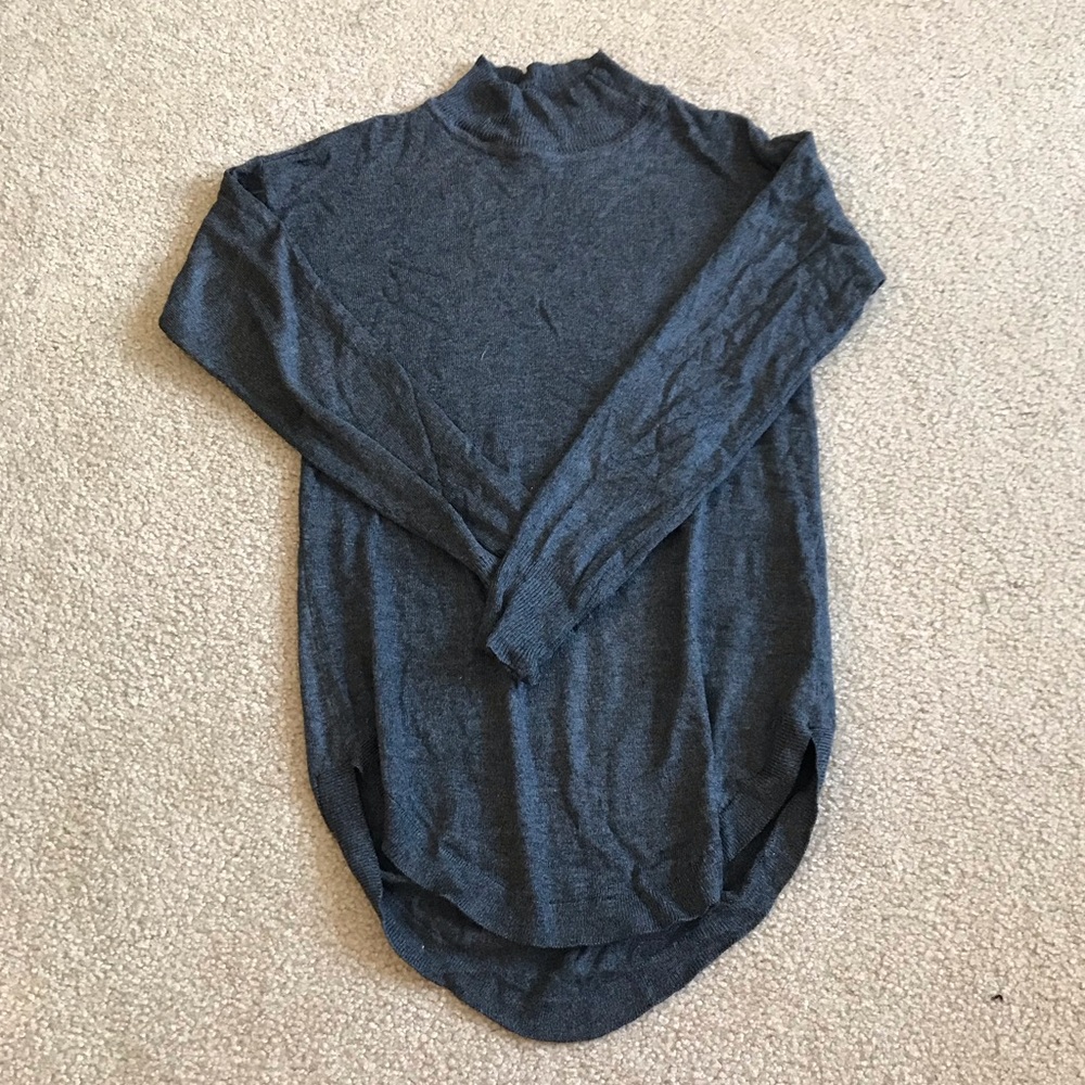 Gray partial turtle neck sweater